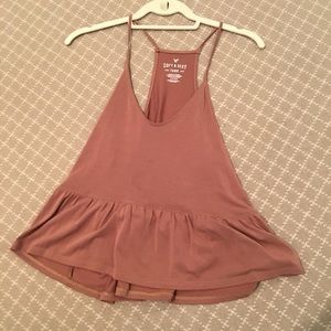 Brown racer back tank top